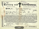 1922 Calvary Deed secured by James Murphy for his son