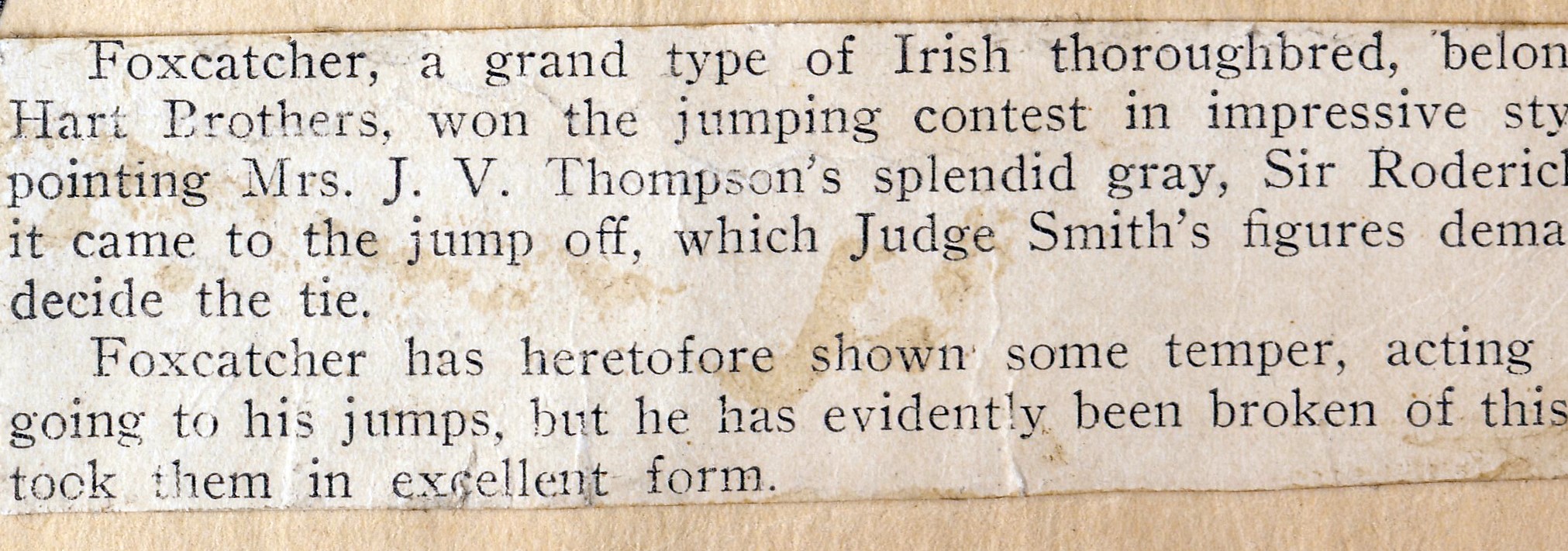 1904 Press about horse race